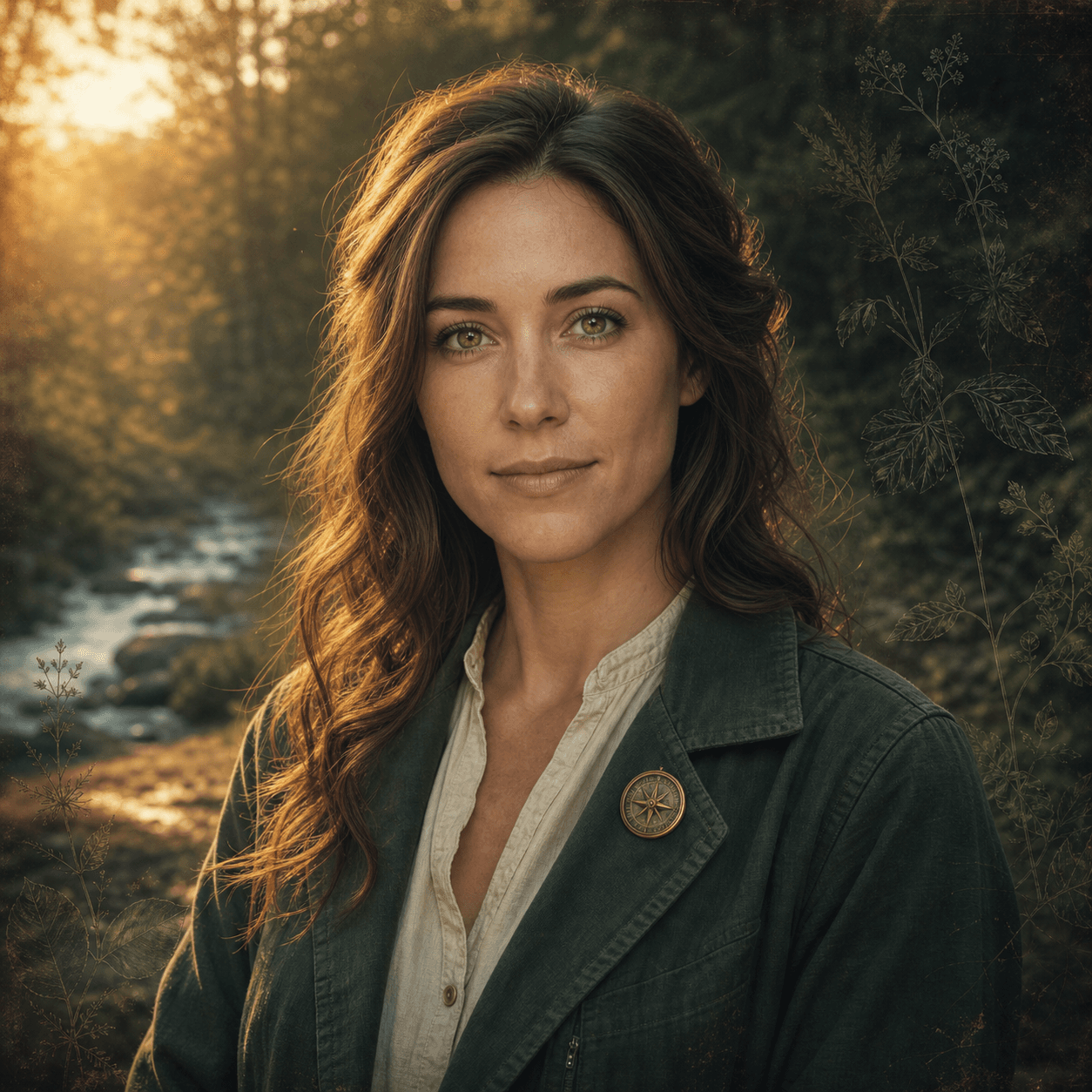 Moriah, a fictional adult learning guide, on a Tennessee woodland trail