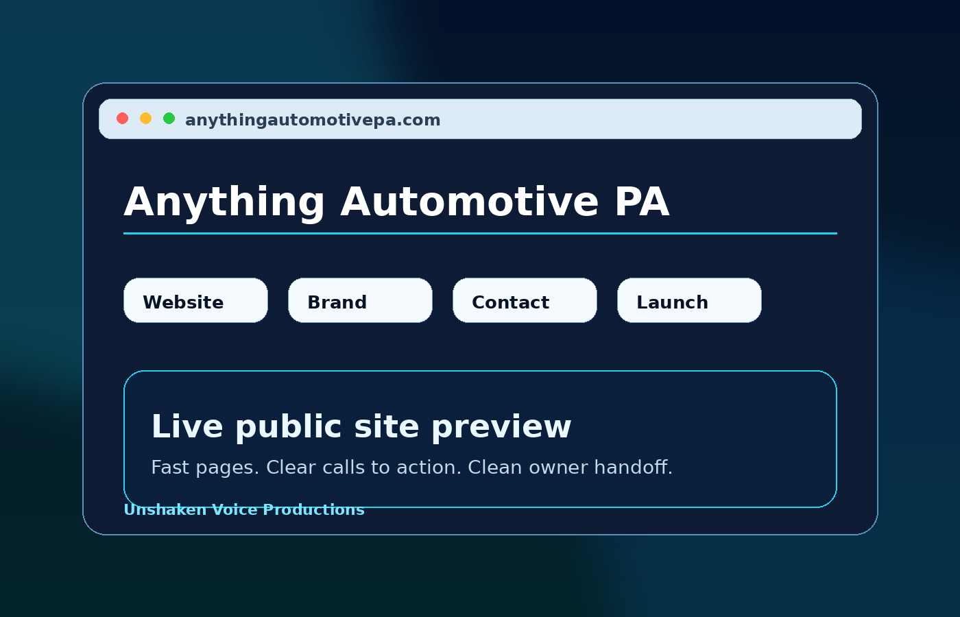 Anything Automotive PA website preview