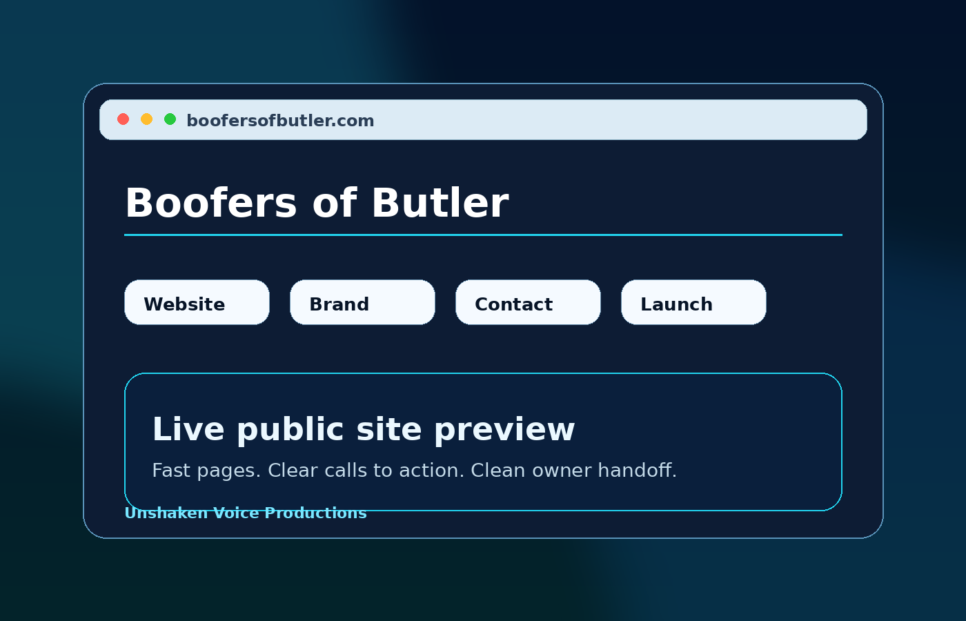 Boofers of Butler website preview